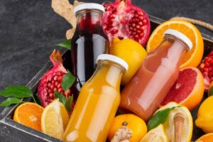 Immunity boosting food for healthy lifestyle with citrus